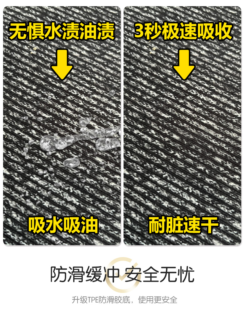 キッチンにぴったりな防滑マット 吸水性抜群でお手入れ簡単 新感覚のマット