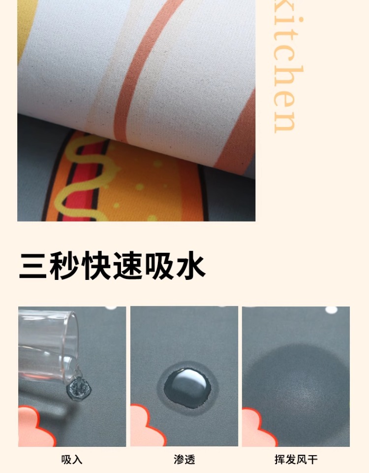 キッチンに最適な防水・防油・防滑マット 大面積で耐汚れ クリーニング不要の便利アイテム