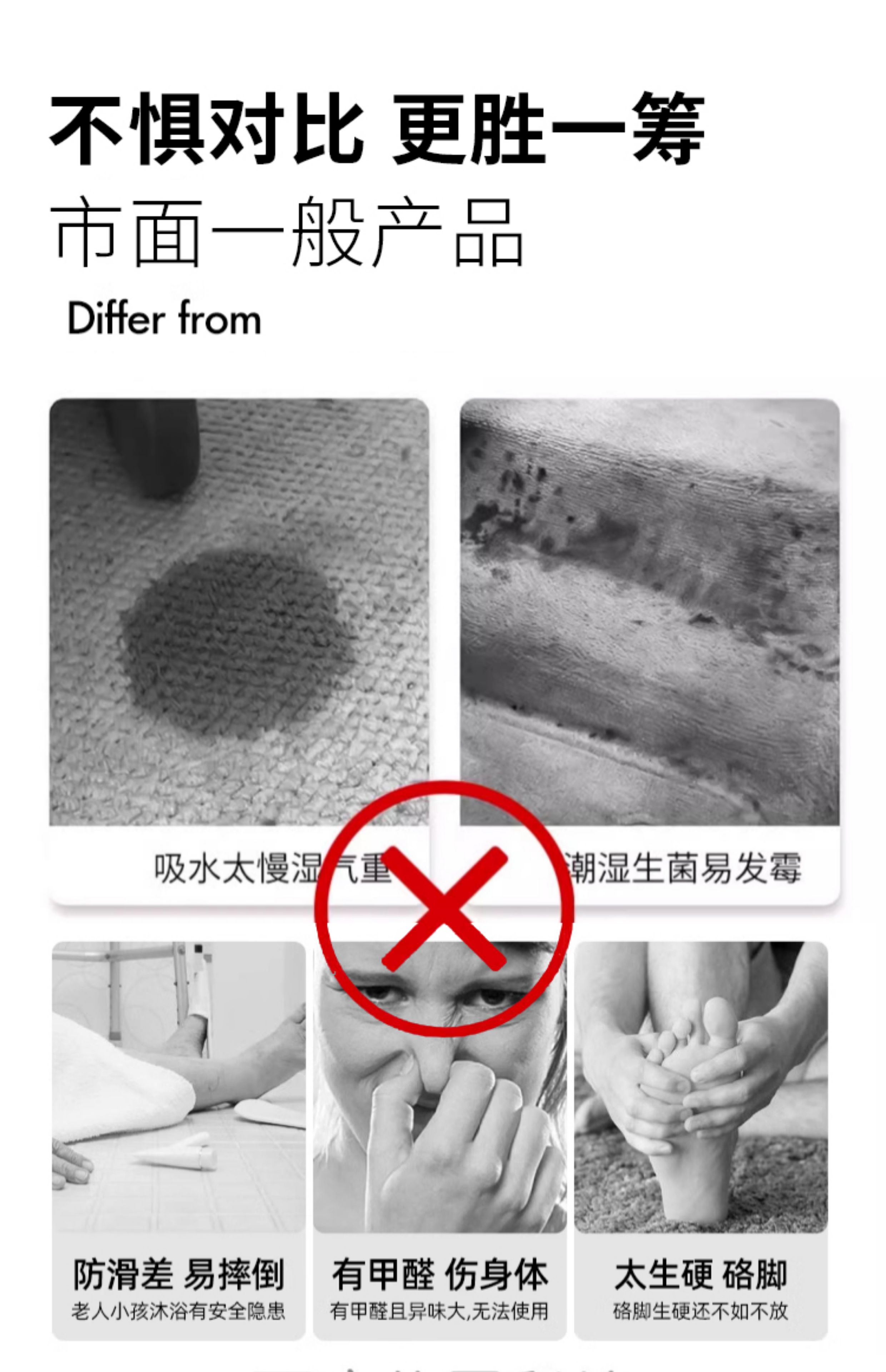 キッチンで使える防滑防油のマット 吸水性抜群でお手入れ簡単 家庭用長方形デザイン