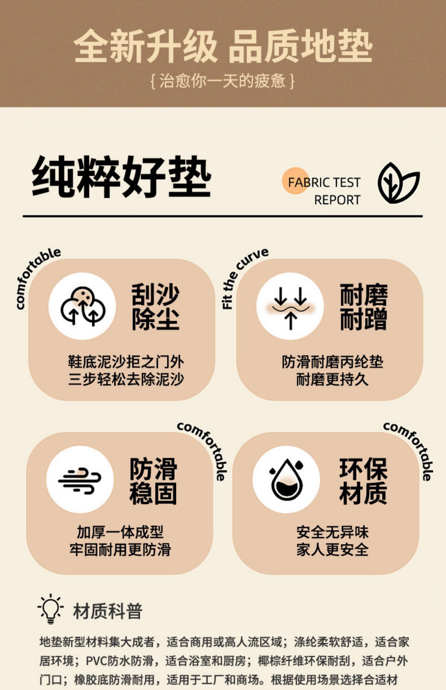 入ってすぐのキッチンにぴったりな防滑マット大判で水分吸収抜群の厚手タイプ