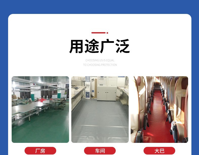 厚手で耐摩耗のキッチンマット 防滑性抜群のPVC製 浴室や工場にも最適