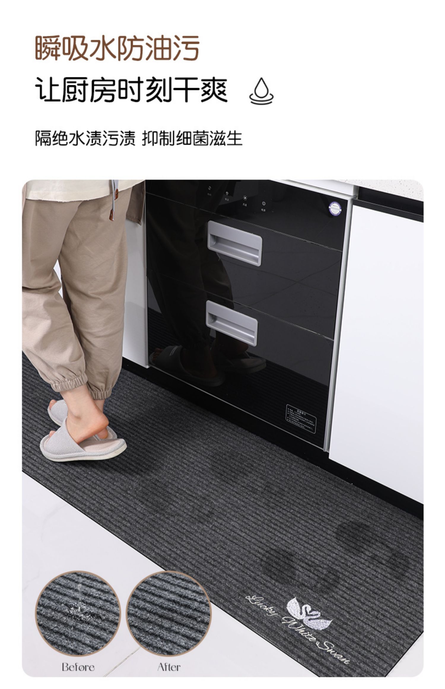キッチンに最適な防滑マット 汚れや水分をしっかりガード
