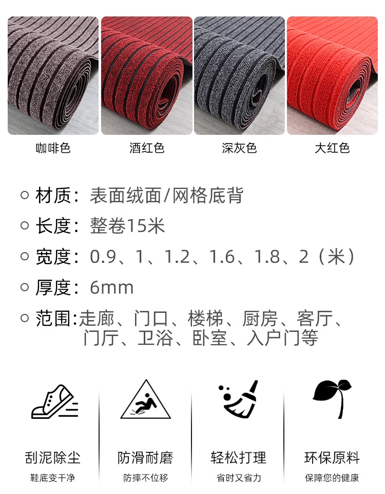 キッチンに最適な防滑マット おしゃれなストライプデザインで吸水性抜群 家庭用玄関マット