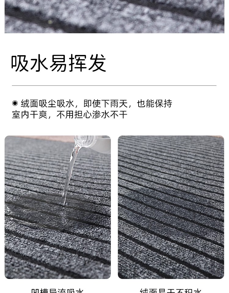 キッチンに最適な防滑マット おしゃれなストライプデザインで吸水性抜群 家庭用玄関マット