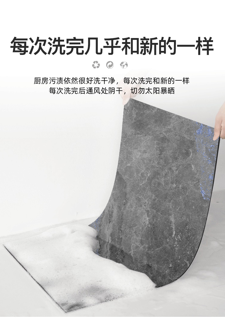 OGLYのキッチン用マット 滑り止め機能付きで油汚れに強い 速乾性抜群の衛生的な足元を実現
