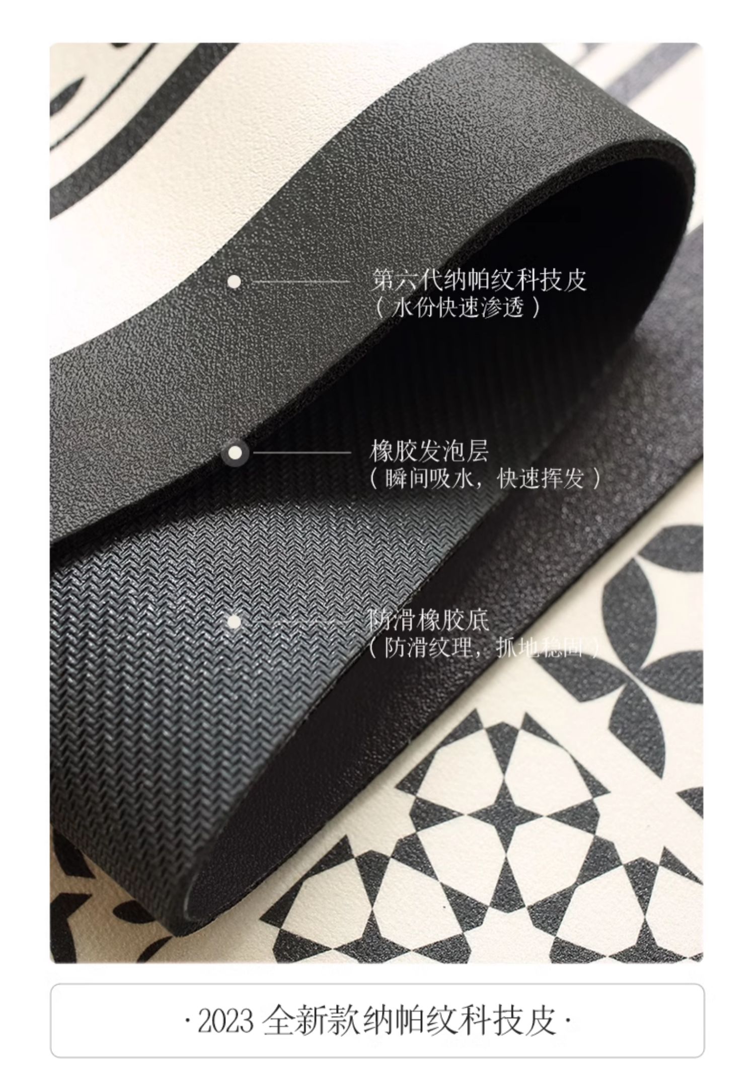 キッチン用防水マット 滑り止めで安心 こぼしてもさっと拭ける吸水性抜群の柔らかいマット