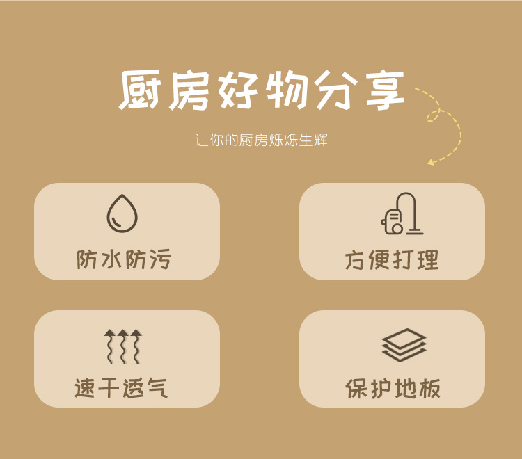キッチン用防滑マット 汚れに強く水洗い不要の便利アイテム