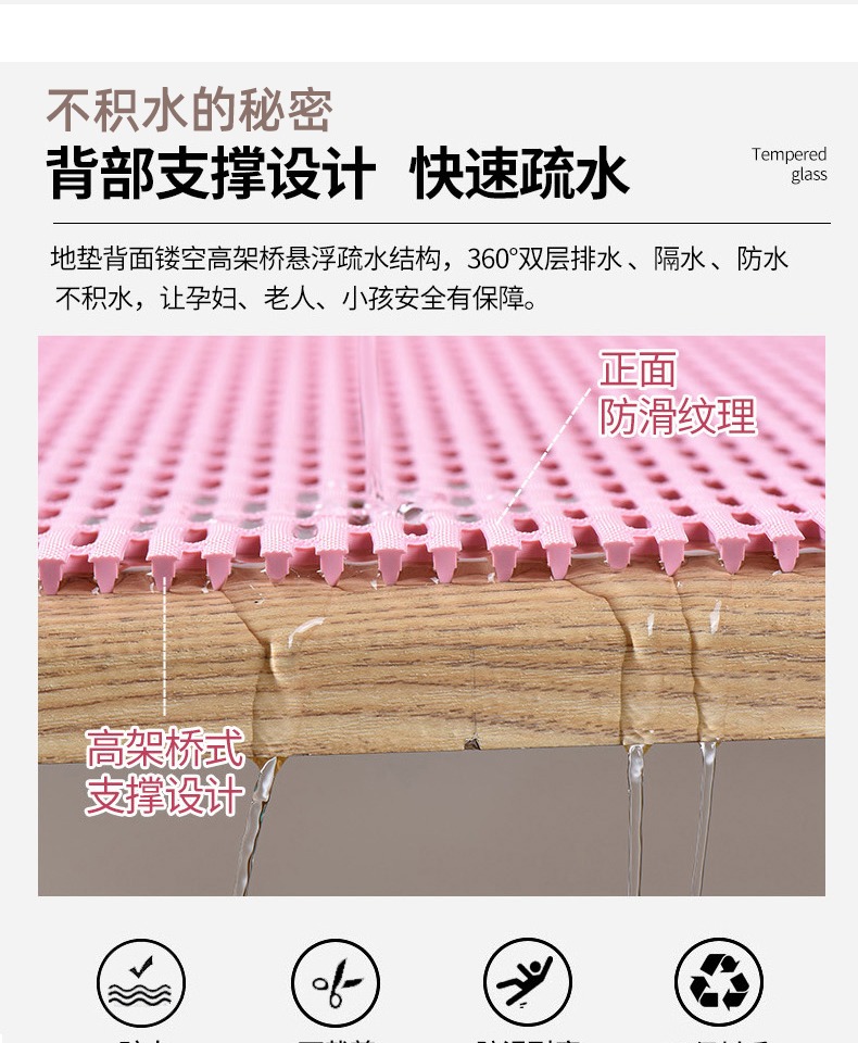 キッチン用防水マットと浴室用滑り止めマットで安全快適空間