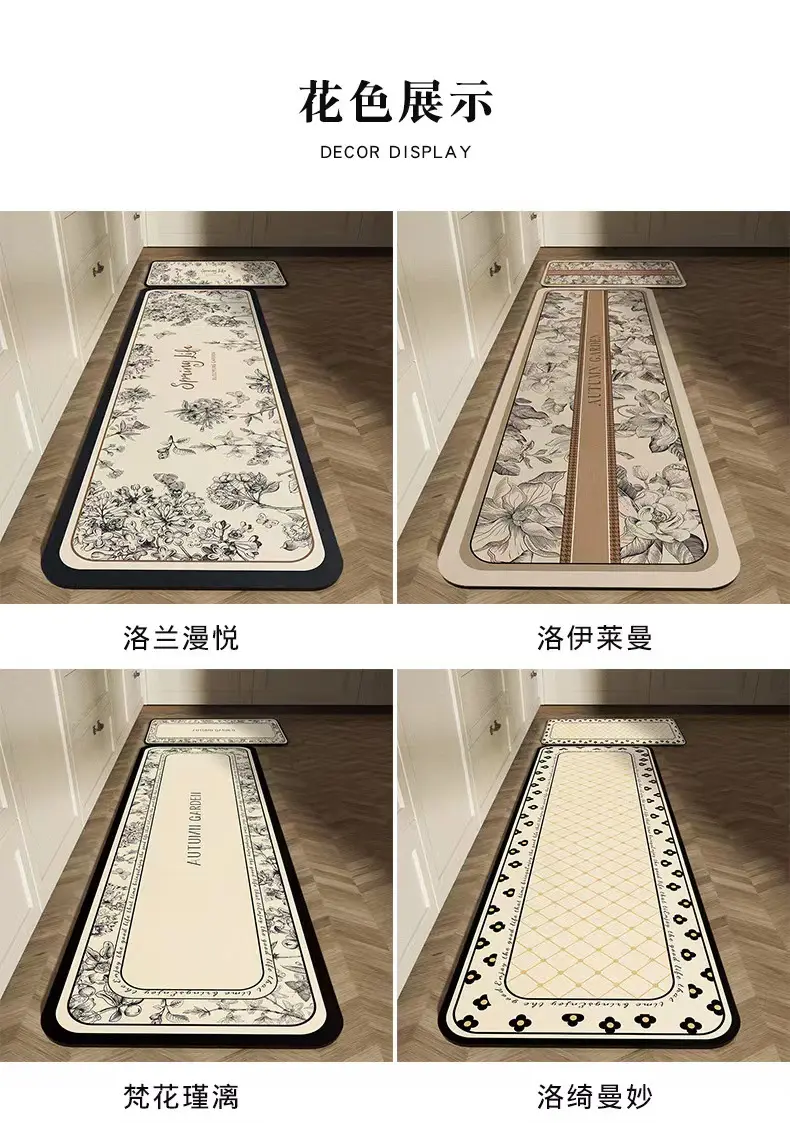 キッチンの水を吸収し油を防ぐマットで清潔さをキープ