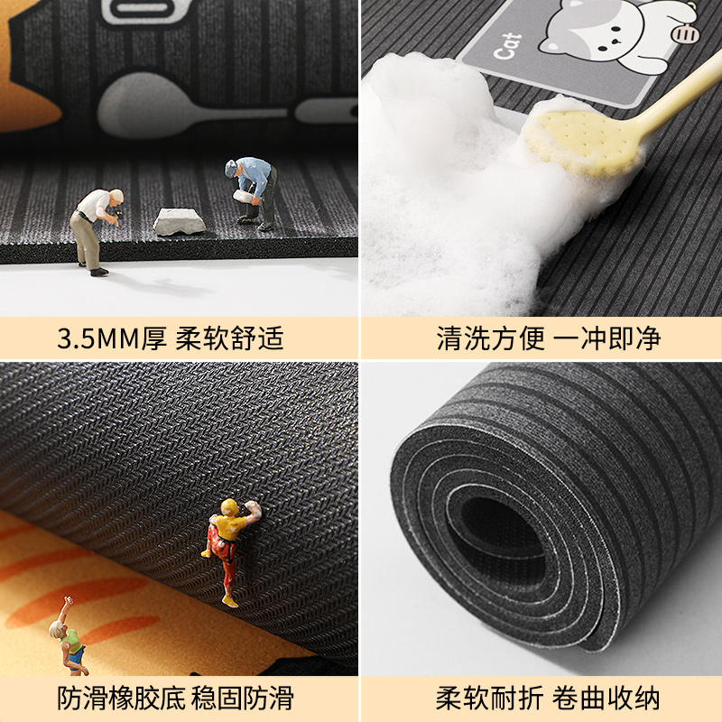 キッチン専用マット 新作防滑防油 お手入れ簡単カラフル 吸水性抜群