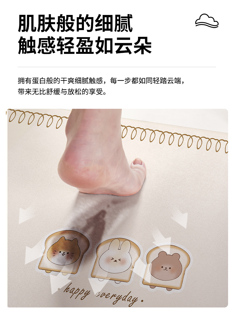 2025年版キッチン専用マット耐摩耗吸水防滑仕様お手入れ簡単なカラフルな足元マット