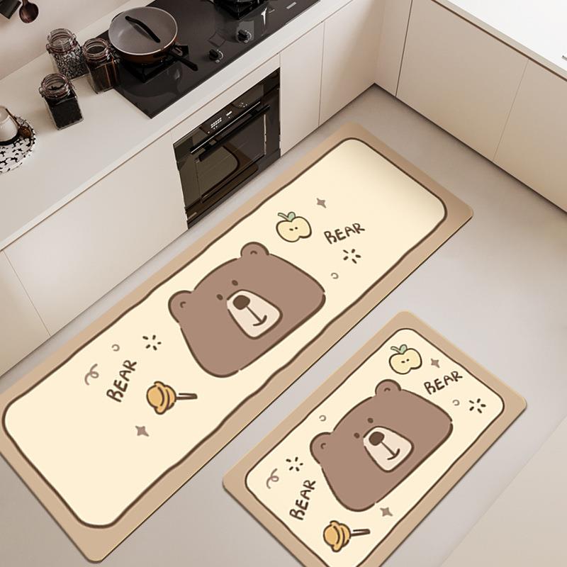 新しいカートンデザインの防滑マット 吸水性抜群のキッチン用地マット 敷くだけでおしゃれな空間に