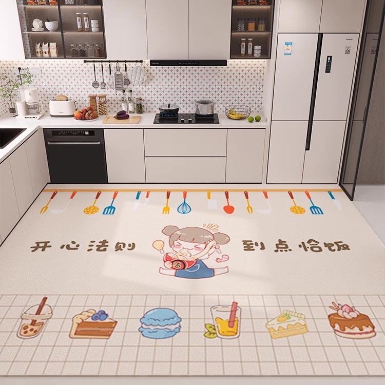 キッチン専用マット2025新作高級感あふれる防水防滑デザイン
