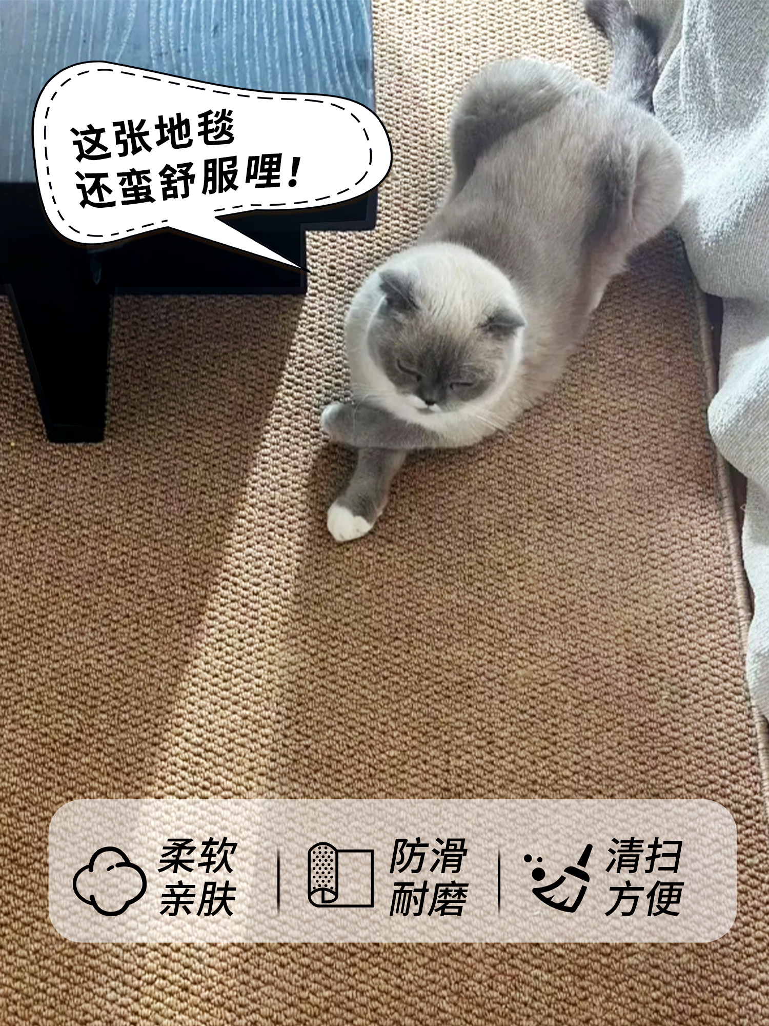 キッチンに最適な防猫抓マット 日式デザインのシンプルなマットでお部屋をおしゃれに演出