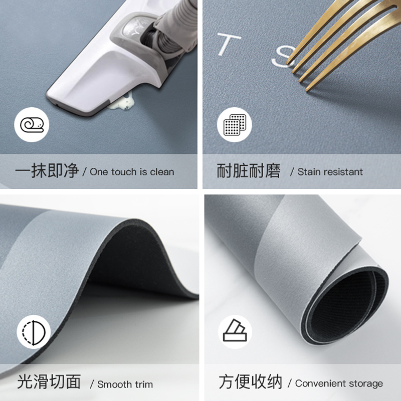 現代的なキッチンにぴったりのL型防滑マット 吸水性抜群の厚手デザインでおしゃれに演出