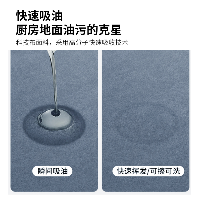 現代的なキッチンにぴったりのL型防滑マット 吸水性抜群の厚手デザインでおしゃれに演出