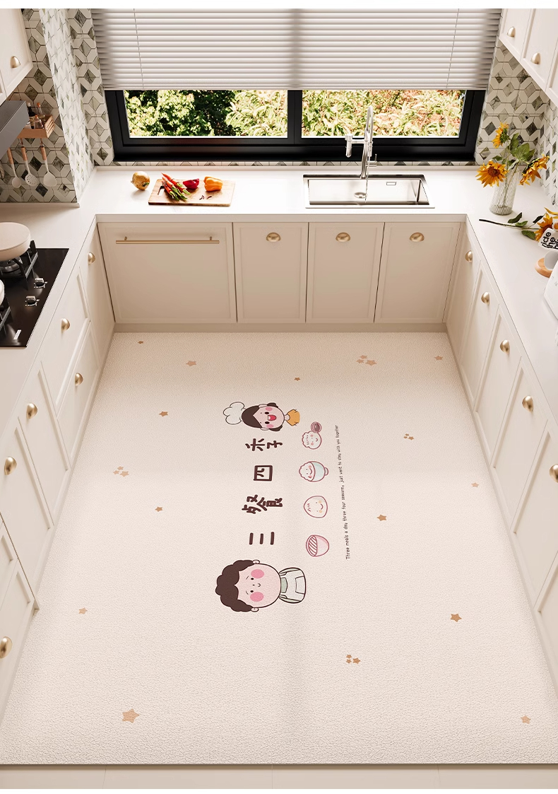 キッチン用防水防滑マット新登場 汚れ知らずのPVC製 お手入れ簡単なマット