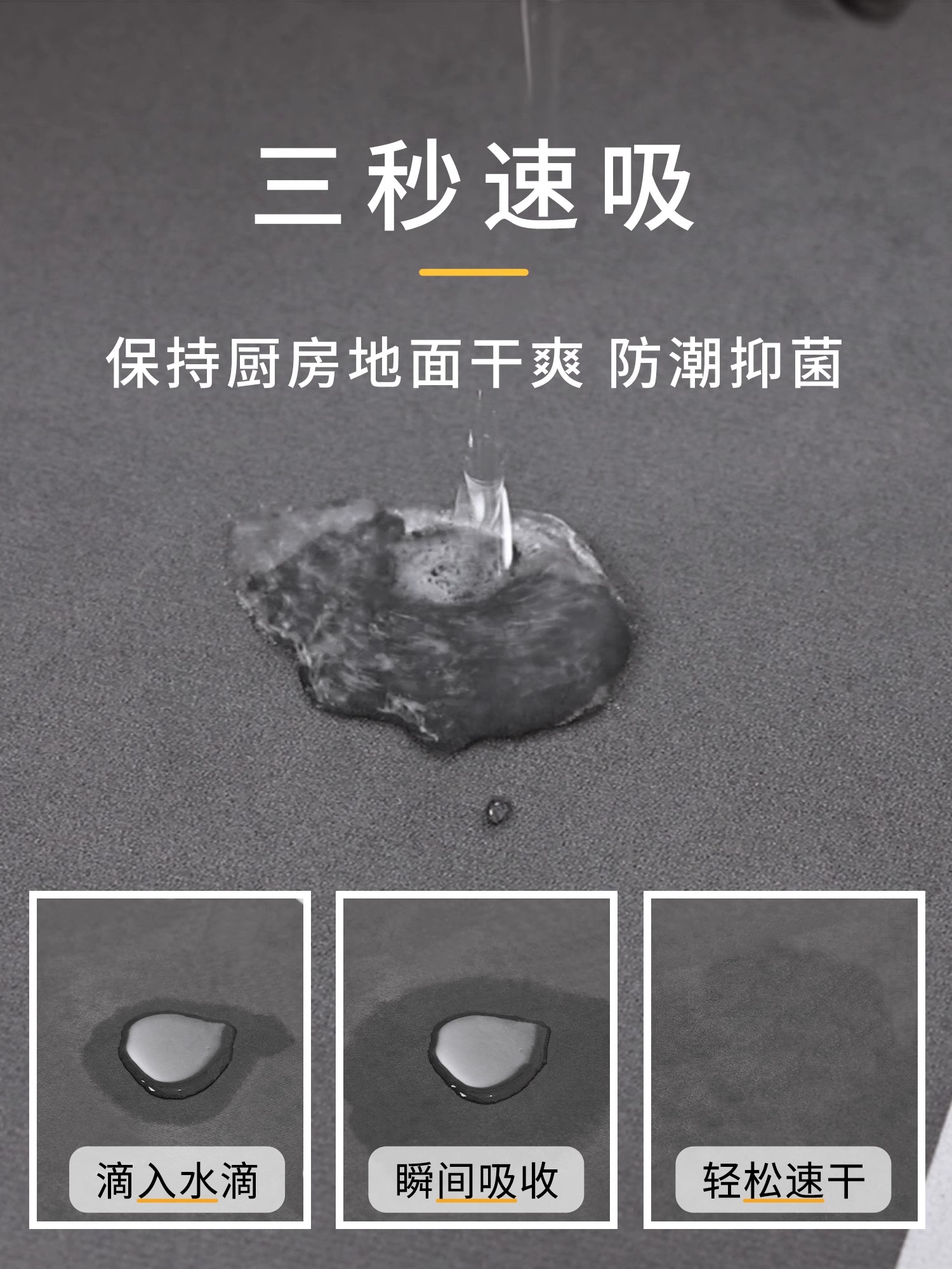 キッチン用滑り止めマット 汚れに強い吸水性抜群の便利アイテム