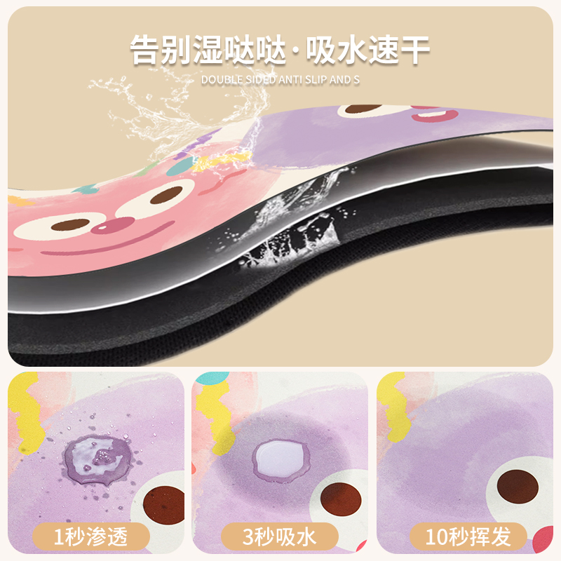 新型キッチン用マット カピバラデザインの吸水マット 免洗でお手入れ簡単