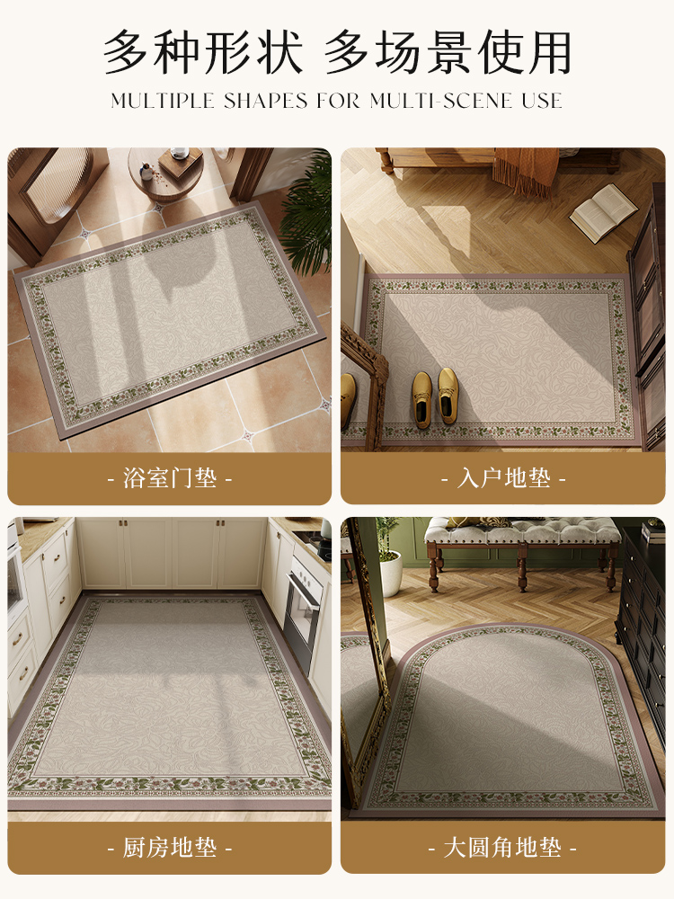 キッチン用防滑マット 抗油汚れ 吸水性抜群の新型マット