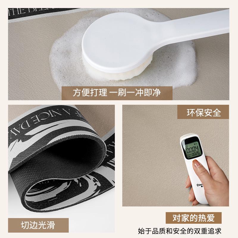高級感あふれるキッチンマット 吸水防滑でお手入れ簡単 L型転角にぴったり