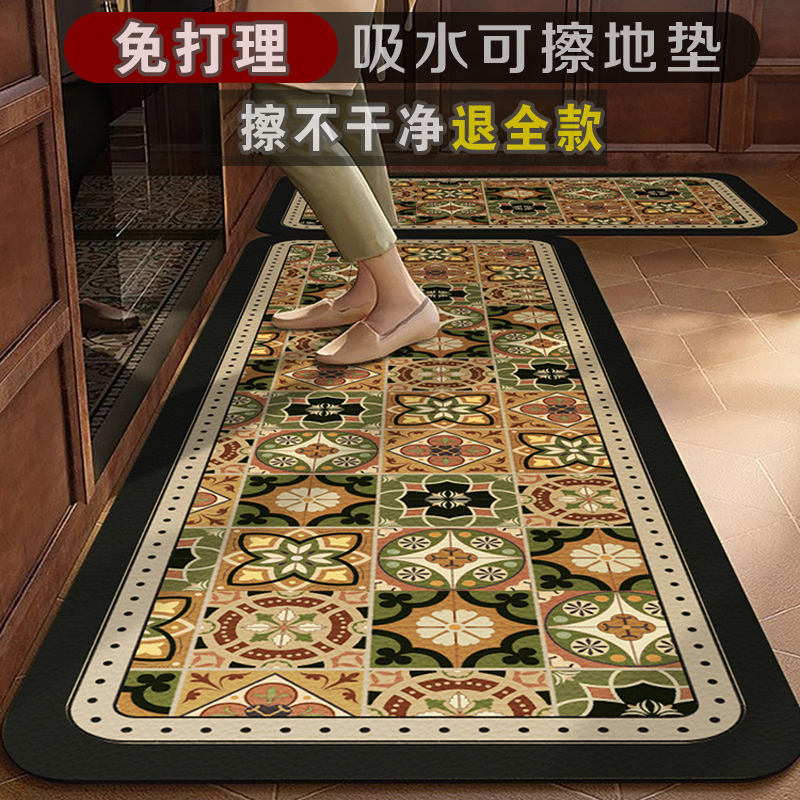 キッチン専用の吸水マット防滑防油でお手入れ簡単使いやすい進入口に最適
