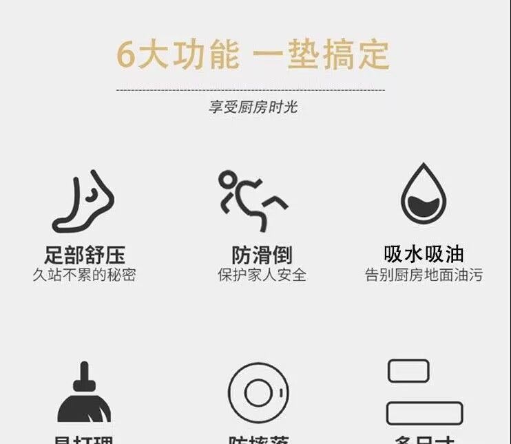 キッチンに最適な防油防滑マット 大面積で吸水性抜群のマットカーペット カスタマイズ可能