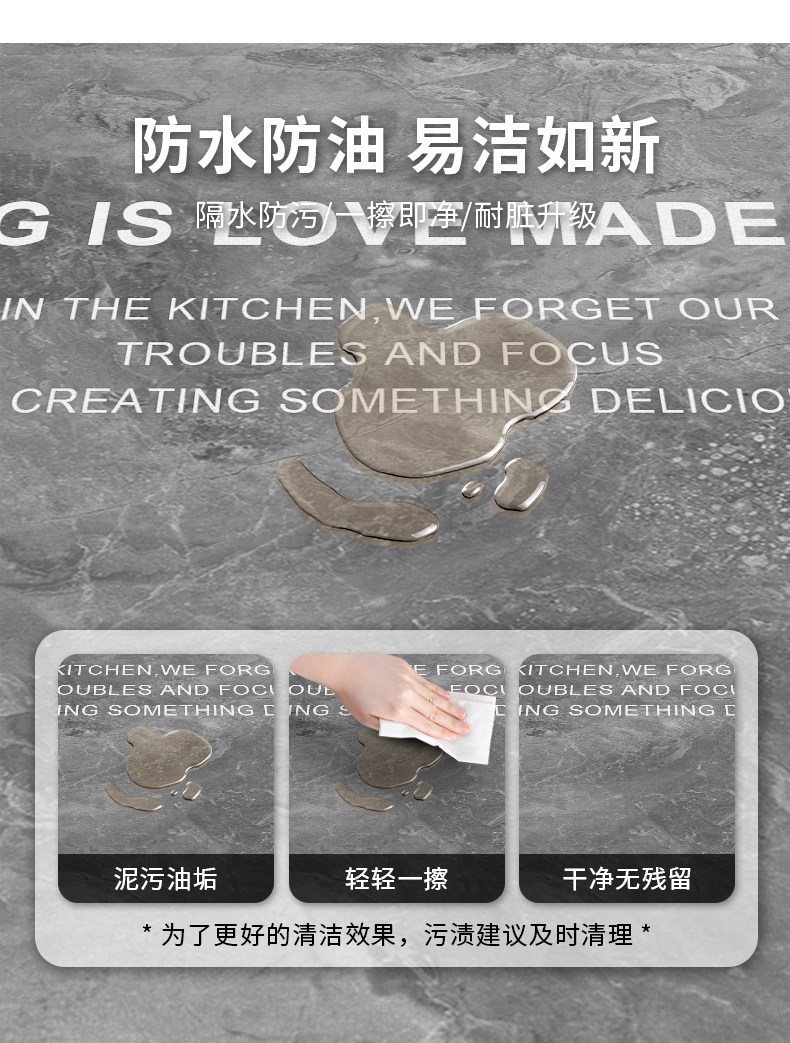 キッチンのための滑り止めマット 防水と汚れ防止機能付き おしゃれな長条型デザインでカスタマイズ可能