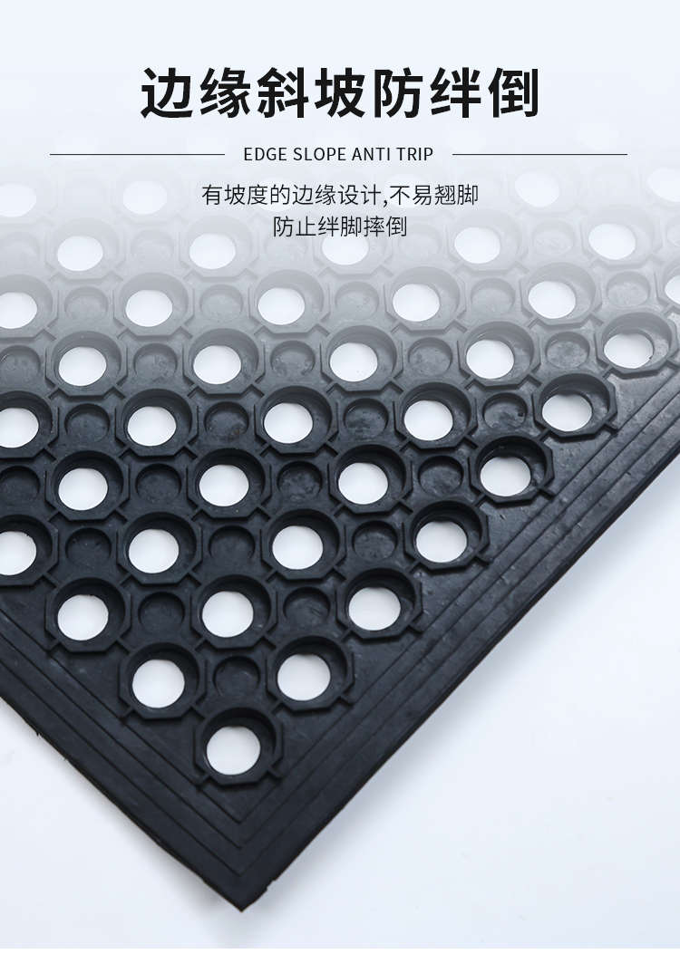 ホテルのキッチン用防滑マット 洗面所にも最適なゴム製マット