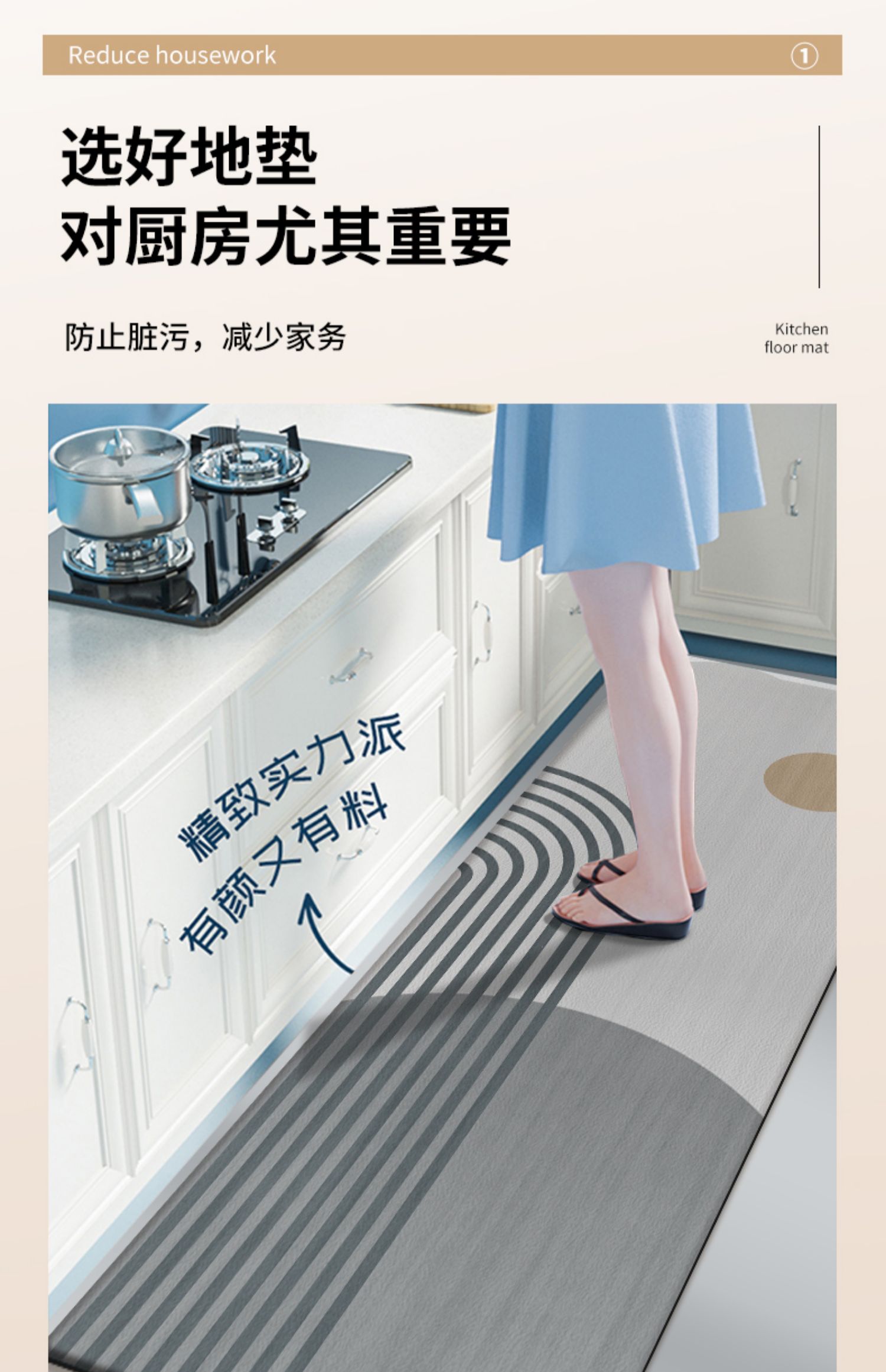 キッチン専用マット 吸油吸水の防滑マット 玄関にも最適