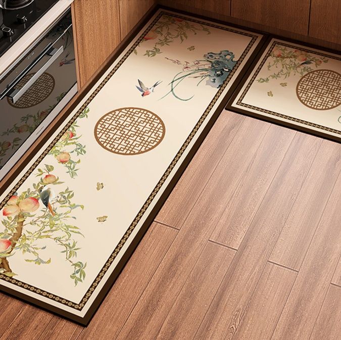 高級キッチン用マット 吸油吸水 滑り止め機能付き おしゃれなL型デザイン