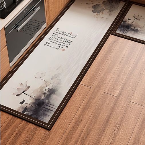 高級キッチン用マット 吸油吸水 滑り止め機能付き おしゃれなL型デザイン