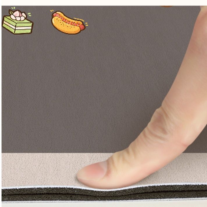 カートゥーンデザインのキッチンマット 吸水性抜群の防油防滑 家庭用の耐汚れで洗える地毯