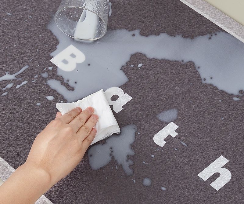 洗える滑り止め付きで長時間快適！花柄シンプルキッチンマット270cm