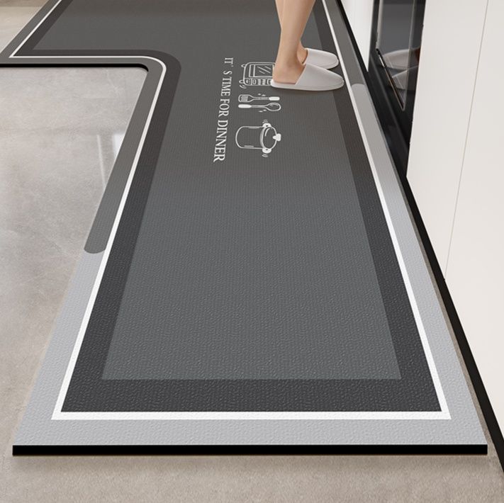 滑り止めキッチンマット 油を吸収し汚れに強い 簡単お手入れでL型にカット可能 新作2025年モデル