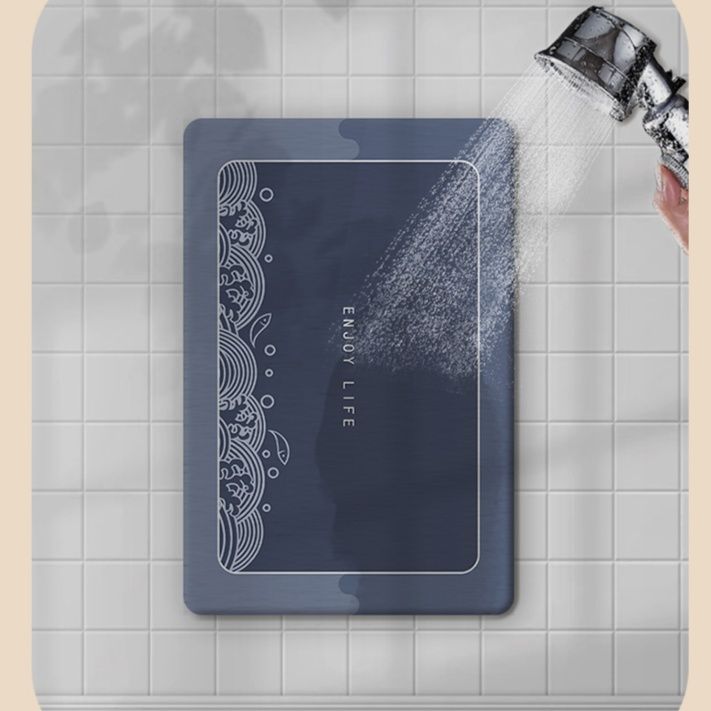 中古風L型キッチン専用マット 滑り止めと防油機能 吸水性抜群でお手入れ簡単