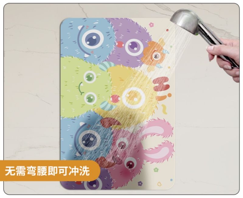 吸水速乾でずれない！かわいいお菓子キャラクター柄キッチンマット270cm