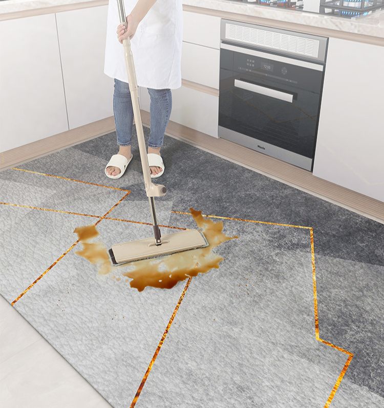 拭くだけで簡単お手入れ！防滑加工でずれないおしゃれな北欧風キッチンマット