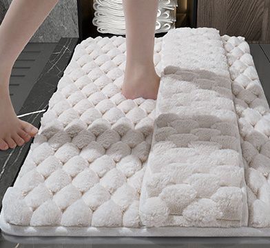 拭けて清潔！防水・滑り止め付きで安心の北欧風キッチンマット