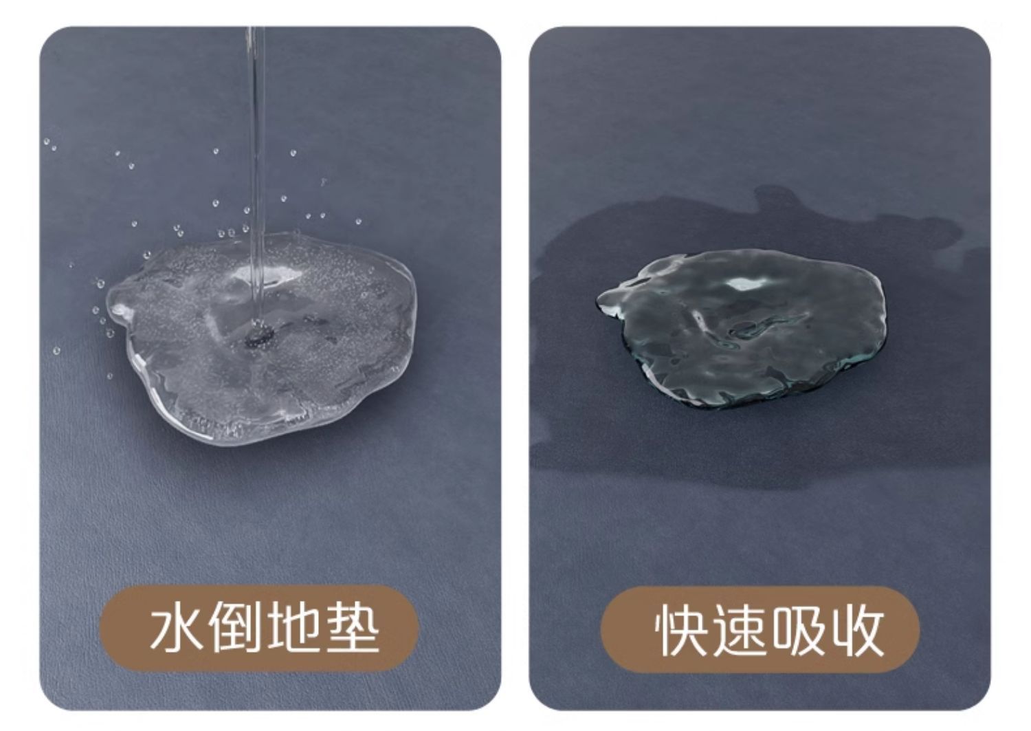 吸水性抜群で汚れもサッと拭き取り！滑り止め付きキッチンマット