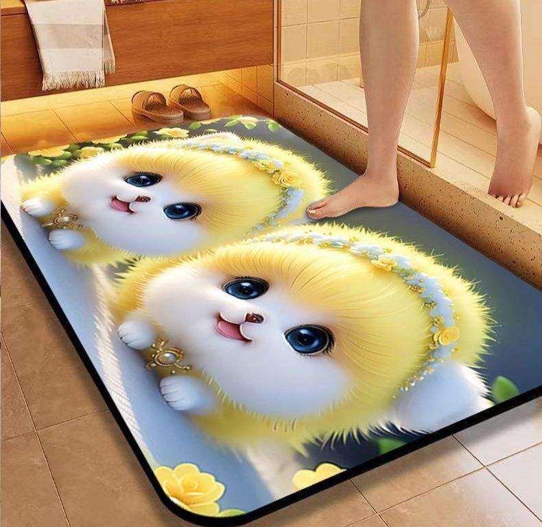 透明で拭けるおしゃれな滑り止め付きキッチンマット！吸水速乾で洗える多サイズ展開