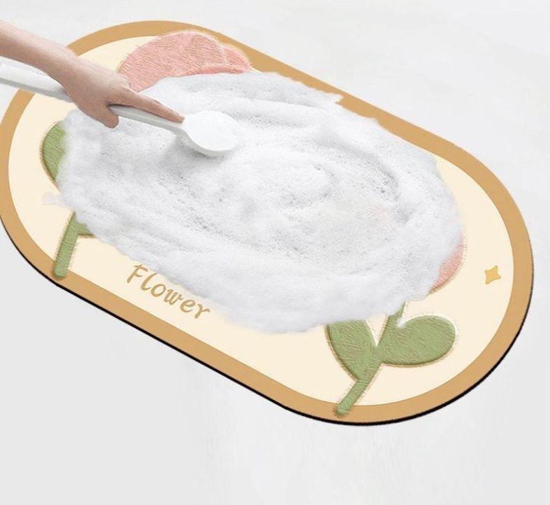 透明で拭けるおしゃれな滑り止め付きキッチンマット！吸水速乾で洗える多サイズ展開