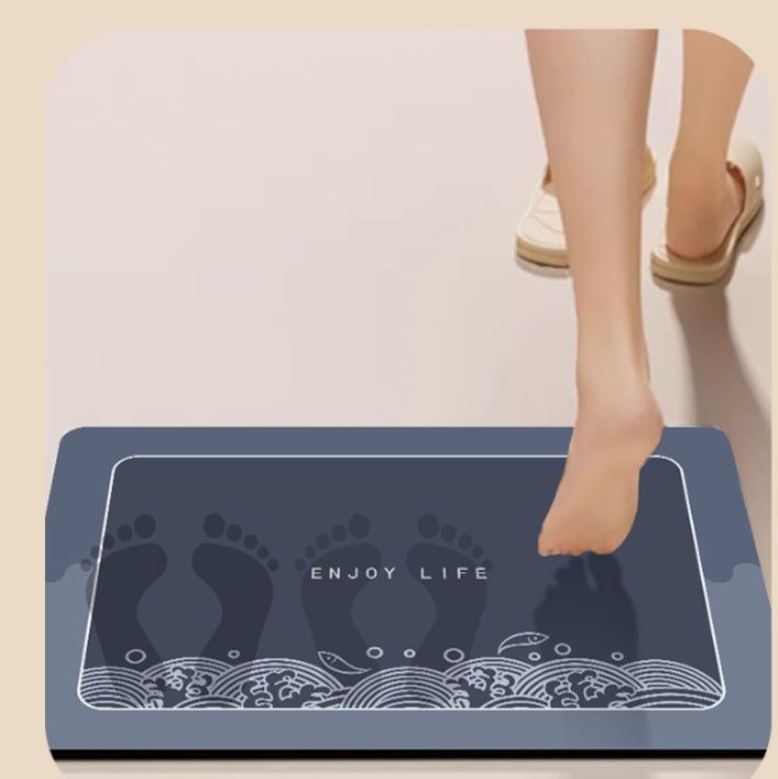 キッチンマット 北欧風のおしゃれなデザイン！滑り止め付きで洗える吸水マット