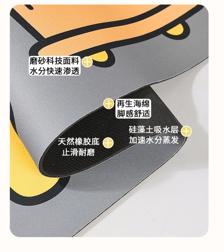 キッチン専用防滑マット 防油タイプ お手入れ簡単な吸水マット