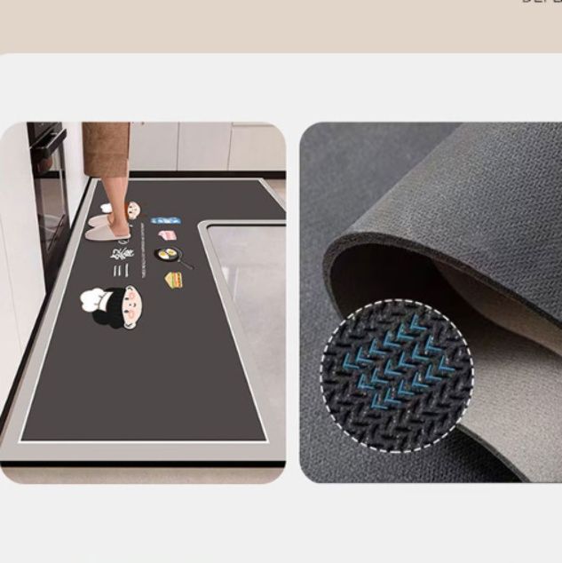 キッチン専用マット 新型吸水防滑マット お手入れ簡単なデザイン