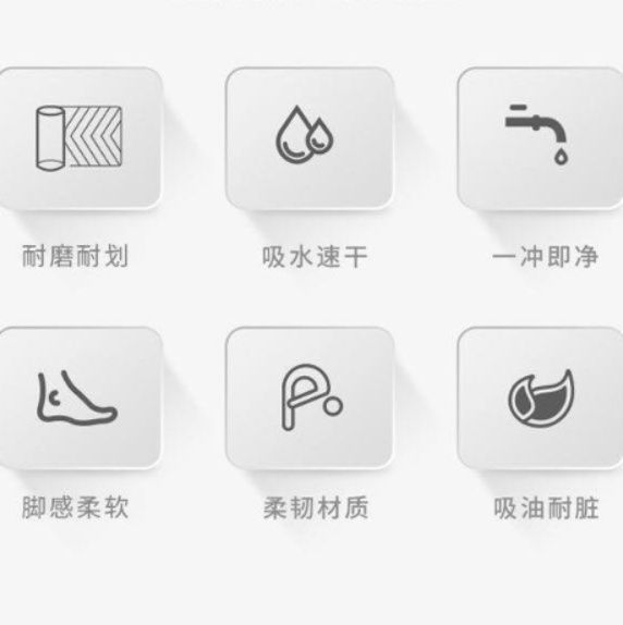 キッチンにぴったりの吸水マット 滑り止めで安心 お手入れ簡単な長方形デザイン