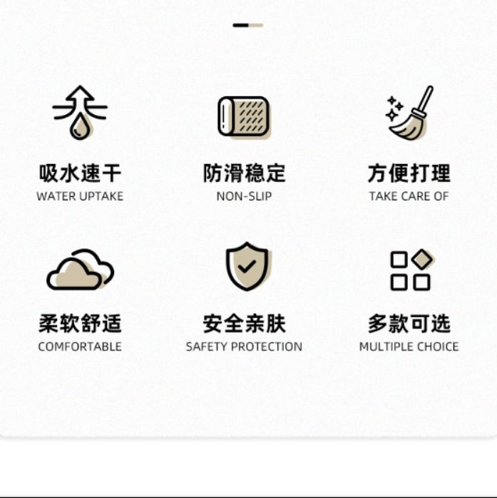 キッチン専用の防滑マット 吸水性抜群の浴室用マットで安心快適