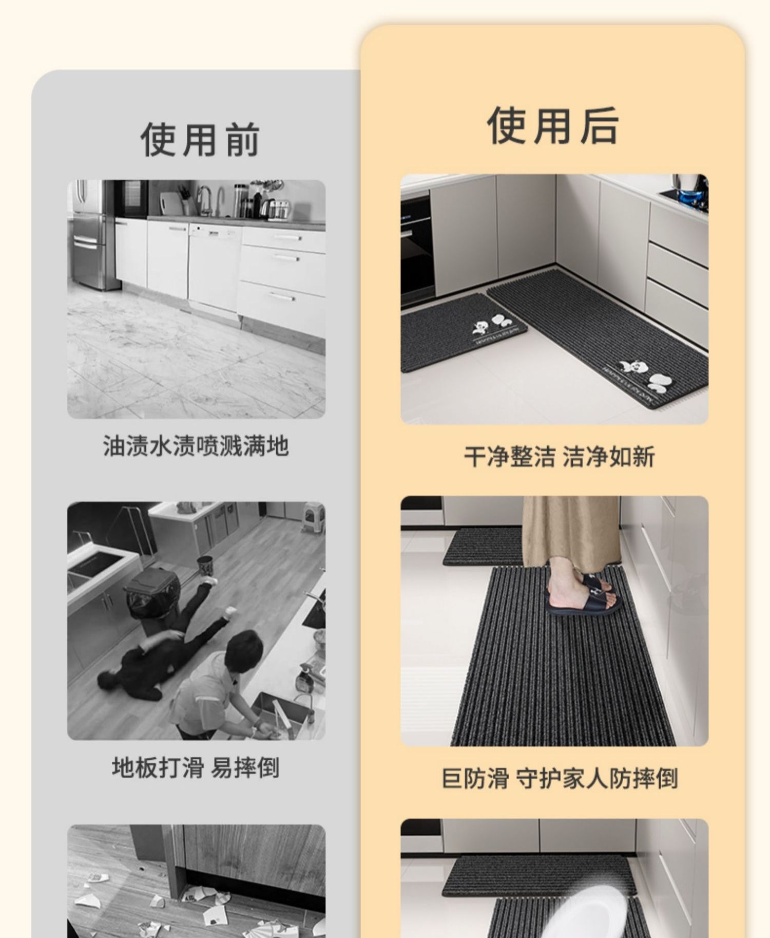 キッチン用吸水防滑マット汚れに強くカット可能な長尺タイプ