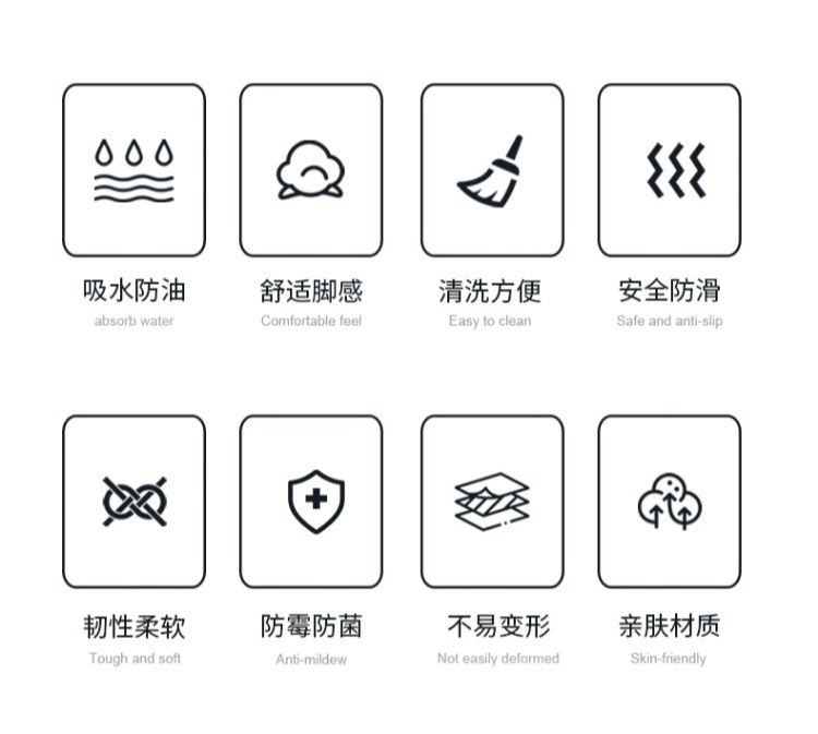キッチン専用の防滑マット 汚れを防ぎ水も吸収 いつでも清潔な足元