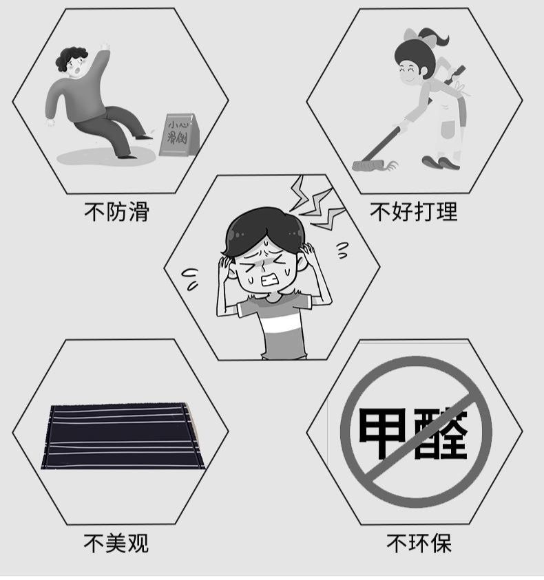 拭けて洗える！条紋デザインのおしゃれな防滑キッチンマット
